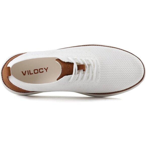 Men White Casual Sneakers Mesh Breathable Walking Tennis Lace up Shoes - Picture 9 of 9